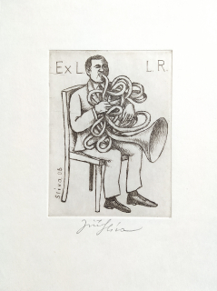 Slíva Jiří – Ex libris L. R., původní lept, 2008
