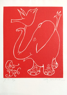 Janeček Ota – PF 1976, původní linoryt, číslováno 5/5, 1975
