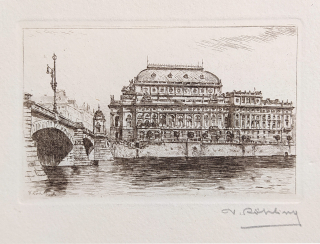 Röhling Vladislav – Praha, Národní divadlo, původní lept, ca 1930