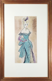 Veris Jaroslav / Zamazal – Corinna, primadona z operety Mam'zelle Nitouche, malba, komb. technika, 1938