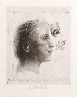 Anderle Jiří – Bez názvu, signovaná suchá jehla, 1983