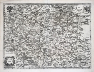 Mapa Čech – M. Merian, původní mědiryt, ca 1650