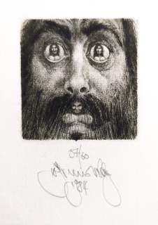 Brunovský Albín – Pour Feliciter 1984, Novoročenka, původní lept, číslováno 87/60, 1983
