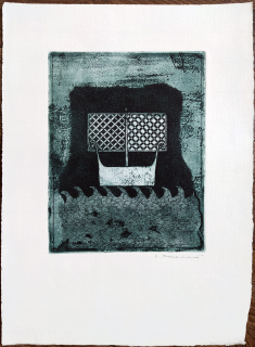 Tomanová Emilie – Loďka, monochromatický lept, nedatováno