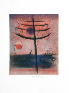 Sukdolák Pavel – Oheň, cyklus Živly, barevný lept a akvatinta, č. 8/70, nedatováno