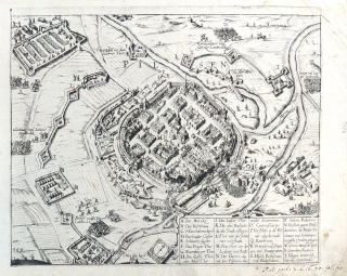 Plzeň – obléhání města ve dnech 11. až 21. listopadu 1618, Georg Keller, lept, 1627