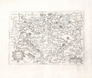 Čechy – Johannes Matalius Metellus, původní mědiryt, 1598