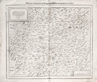 Čechy – Sebastian Münster, Cosmographia, původní dřevořez, 1588