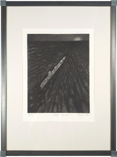 Róna Jaroslav – Stále vpřed!, rozměrný původní lept, autorský tisk, 1999