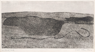 John Jiří – Z Mostecka IV (Vrstvy, Lano), suchá jehla, autorský tisk, 1962