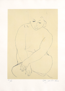 Janeček Ota – Pohodlně sedící žena, původní litografie, opus 482, 1971