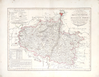 Berounský kraj – František Jakub Jindřich Kreibich, staře kolorovaný původní mědiryt, 1820