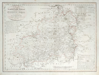 Rakovnický kraj – František Jakub Jindřich Kreibich, staře kolorovaný původní mědiryt, 1821