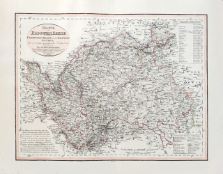 Loketský kraj a korunní panství Aš – František Jakub Jindřich Kreibich, staře kolorovaný původní mědiryt, 1828