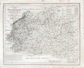 Plzeňský kraj – František Jakub Jindřich Kreibich, staře kolorovaný původní mědiryt, 1830