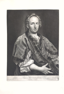 Vogel Bernhard – Daniel Felix Wussin, portrét podle Jana Kupeckého, původní mezzotinta, 1736