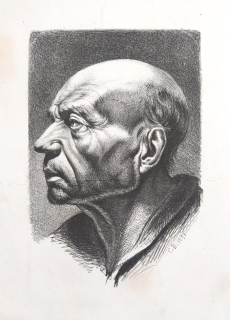 Boucher Ch. – Portrét muže, podle Jeanna J. de Boissieu z roku 1770, původní litografie, 1853