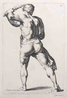 Bisschop Jean de – Zápasník, původní lept, 1668