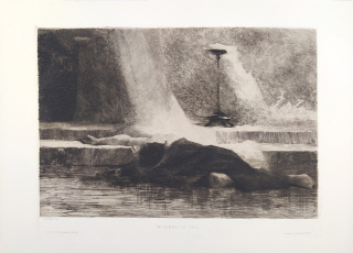 Laukotová Hermína – Im Tempel zu Sais, původní lept, ca 1880