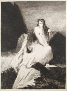 Laukotová Hermína – Vor dem Forum der Vernunst, původní lept, ca 1880