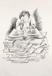 Bouda Cyril – Bibliofil, raritní původní algrafie, 1948