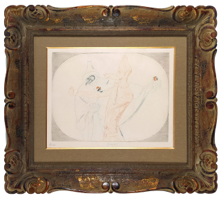 Tichý František – Commedia delľ arte I., tříbarevná suchá jehla, číslo soupisu 64, 1942