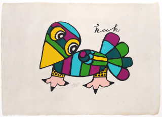 Seydl Zdenek – Pták Kuk, signovaná barevná litografie, ca 1970