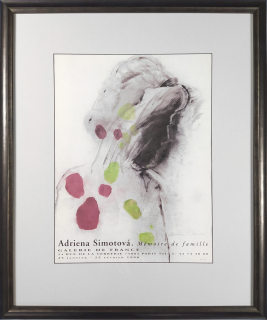 Šimotová Adriena – Mémoire de famille (Paměť rodiny), rozměrná barevná litografie, výstavní plakát, 1996