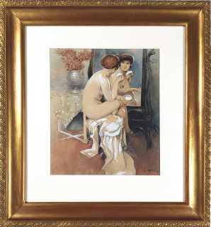Schlosser Robert – Toaleta, kombinovaná technika, akvarel, kvaš, ca 1920