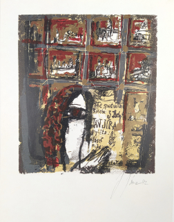 Jíra Josef – Vzpomínka, původní barevná litografie, 1992