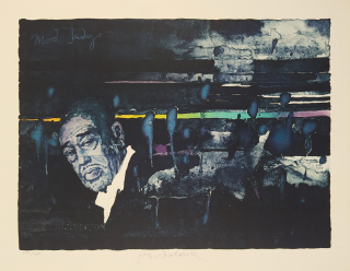 Suchánek Vladimír – Mood Indigo, Duke Ellington, Hudba, původní barevná litografie, č. 111/180, nedatováno