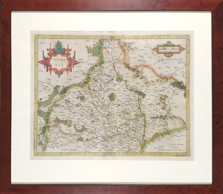 Morava – Moravia, Gerard Mercator, Henric Hondius, staře kolorovaný původní mědiryt, 1627