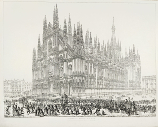 Milán – Milánský dóm, John Coney, původní lept, 1831