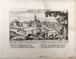Polná – Daniel Meissner, Eberhard Kieser, původní mědiryt, 1. vydání, 1623