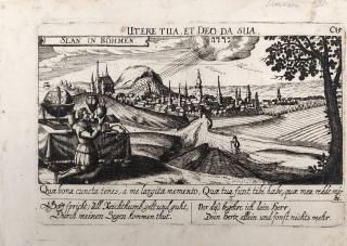 Slaný – Daniel Meissner, Eberhard Kieser, původní mědiryt, 1. vydání, 1623