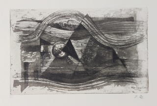 Kubíček Jánuš – Bez názvu, kombinovaná technika, číslováno II./5, 1971