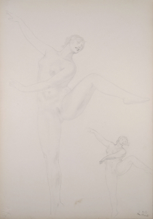 Frinta Emanuel – Taneční studie, jemná kresba tužkou, 7. VII. 1953