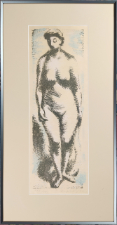 Kaplický Josef – Stojící akt, barevná litografie, číslováno 494/500, 1942