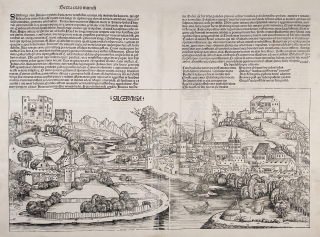Salcburk – Liber Chronicarum, Hartmann Schedel, původní dřevořez, 1493