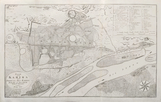 Afrika, Egypt, Káhira – historický plán města, Carsten Niebuhr, původní mědiryt, 1810
